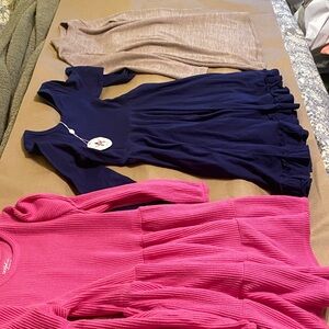 Lot of 3 little girls long sleeve dresses size 6/7